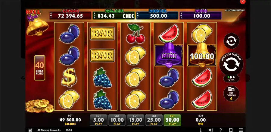 40 Shining Crown slot schermata con layout 5x4 e 40 linee di pagamento 40 Shining Crown slot schermata con layout 5x4 e 40 linee di pagamento